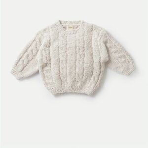 7AM cable sweater- ecru cream - 9-12 month
